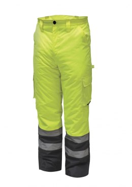 Spodnie ocieplane odblaskowe rozm.XL, żółte DEDRA BH80SP1-XL