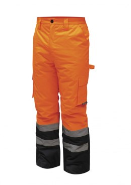 Spodnie ocieplane odblaskowe rozm.S, pomarańczowe DEDRA BH80SP2-S